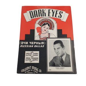Vintage Sheet Music Dark Eyes 1935 Russian Gypsy Ballad Piano Voice Easy Listeni